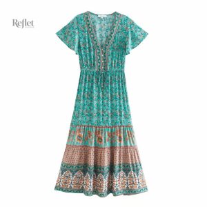 Robe longue style année 50, élégante et intemporelle