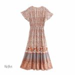 Robe rétro pin-up longue avec ceinture ajustable