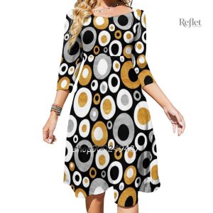 Robe à motifs floraux années 70 abordable