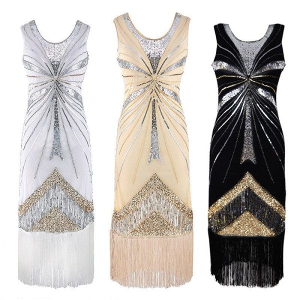 Robe années 20 avec franges pour soirée chic