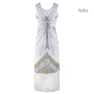 Robe soirée années 20 à paillettes classiques
