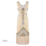 Robe soirée rétro années 20 en tissu léger