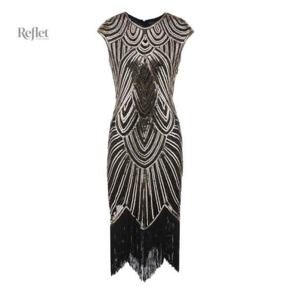 Robe vintage années 30 avec ceinture accentuée