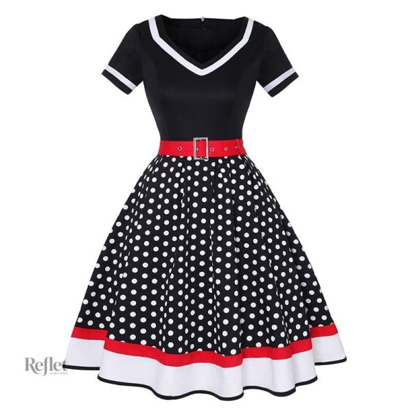 Robe rétro bleue, ambiance années 50