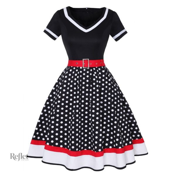 Robe années 50, couleur bleue intemporelle