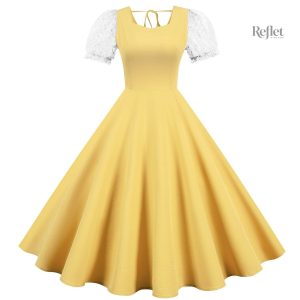 Robe années 50 jaune élégante et vintage