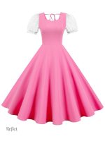 Robe 50s jaune avec jupe évasée