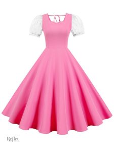 Robe 50s jaune avec jupe évasée