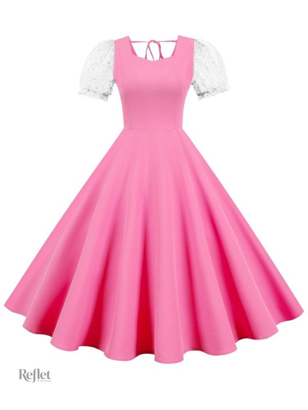 Robe 50s jaune avec jupe évasée