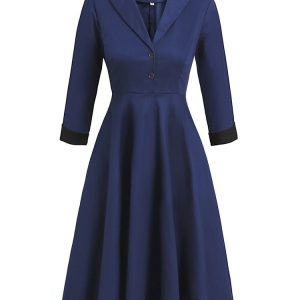 Robe Années 60 Bleu Roi