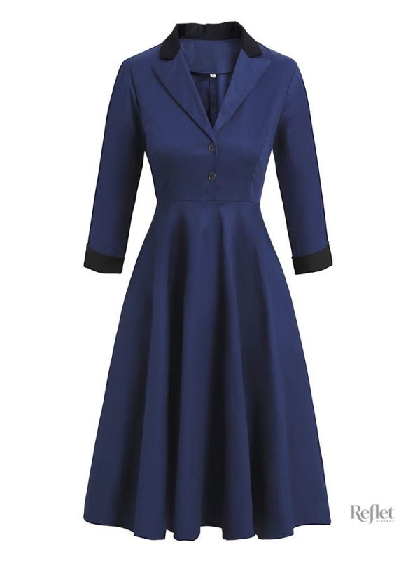 robes-annees-60-bleu-roi-1 Robe Années 60 Bleu Roi