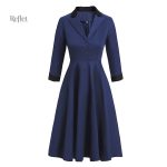 Robe vintage bleu roi avec coupe des années 60