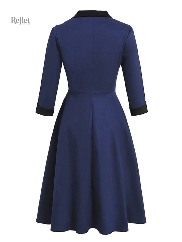 Design classique bleu roi de la mode des années 60