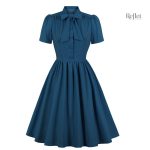 Robe rétro années 60, style avec nœud