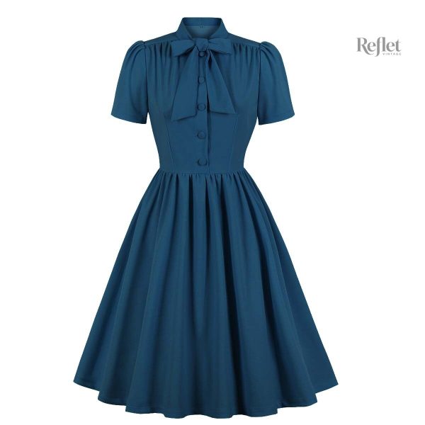 Robe rétro années 60, style avec nœud
