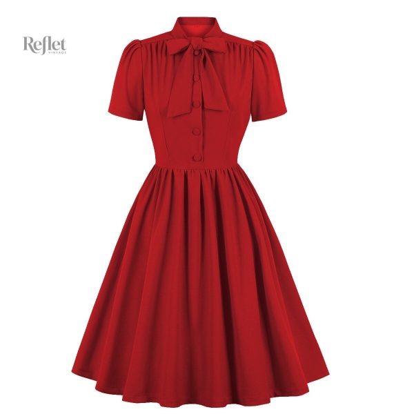 Robe vintage 60s, design élégant avec nœud