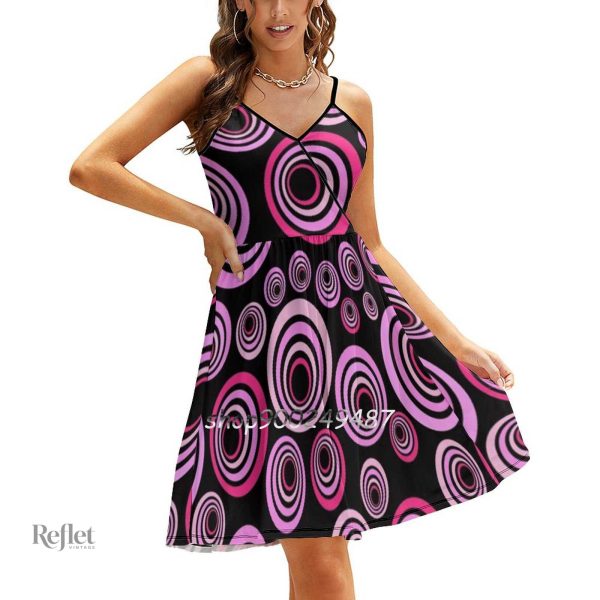 Robe année 70 courte avec imprimé psychédélique