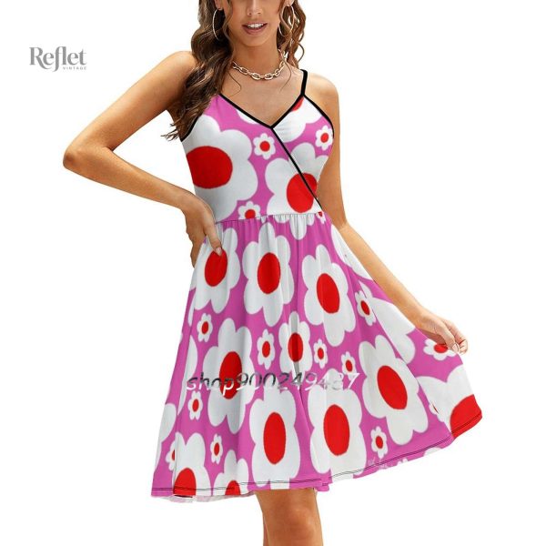 Robe des années 70 à motifs colorés