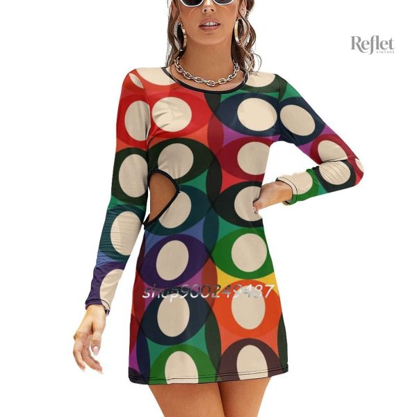 Robe courte à motif seventies pour femmes