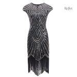 Robe vintage années 30, motifs géométriques