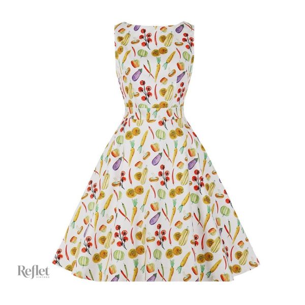 Robe rétro des années 50 mettant en valeur la silhouette féminine