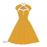 Robe classique des années 60 avec détails fleuris