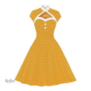 Robe classique des années 60 avec détails fleuris