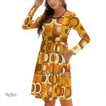 Robe midi années 70, couleurs vives