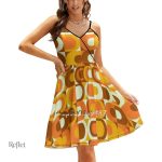Robe femme années 70, motifs géométriques