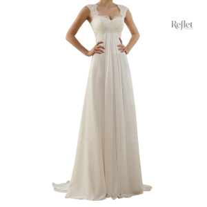 Robe blanche à jupe volumineuse pour mariée