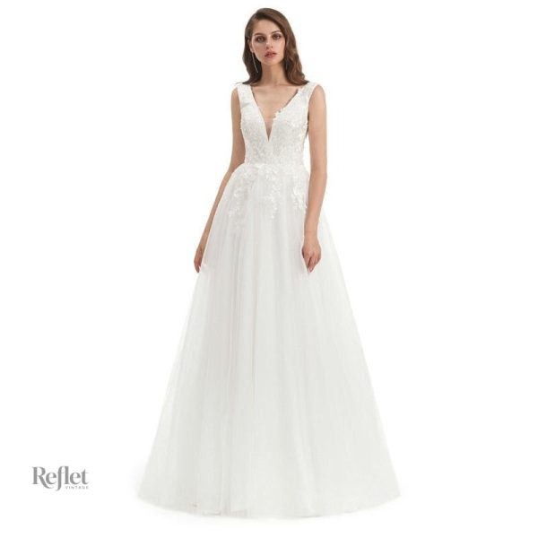 Robe de mariée princesse en tulle et satin