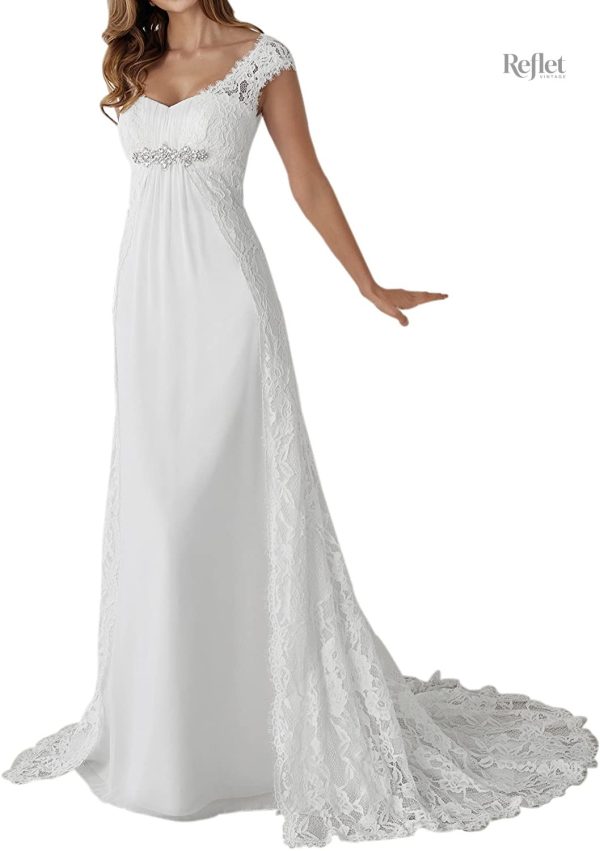 Robe de mariée princesse avec manches courtes romantique