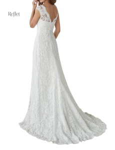 Robe de mariée style princesse manches courtes chic et moderne