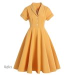 Robe rétro années 40, design élégant et féminin