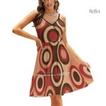 Robe année 70 avec manches évasées, look décontracté