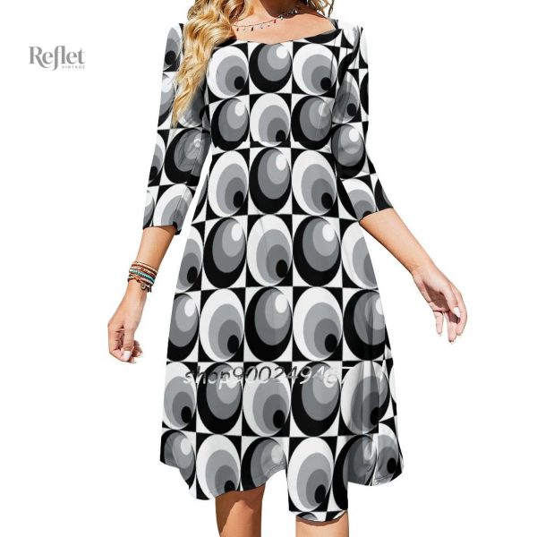 Robe colorée années 70 à motifs