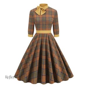 Robe années 60 colorée à motifs vintage