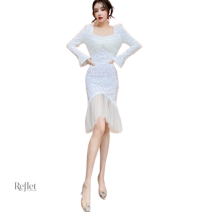 Robe années 20 à sequins, style vintage glamour