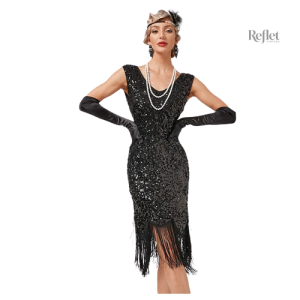 Robe sexy années 20 au style vintage et élégant