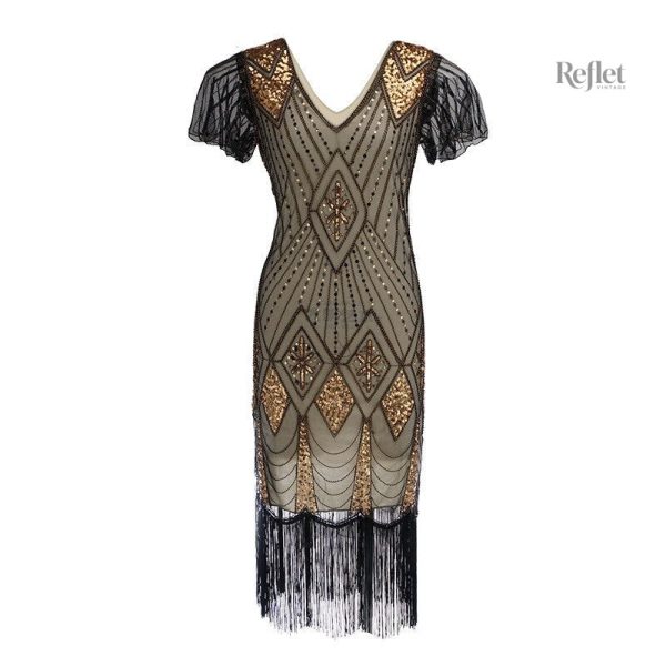 Robe rétro années 30, détails délicats et charme intemporel