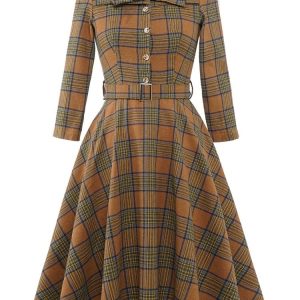 Robe vintage carreaux années 60