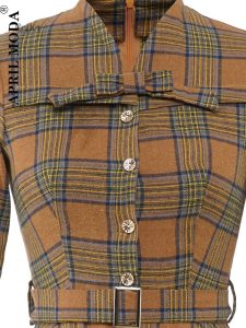 Robe années 60 imprimé vichy élégant
