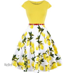 Robe rétro à imprime typique des années 60