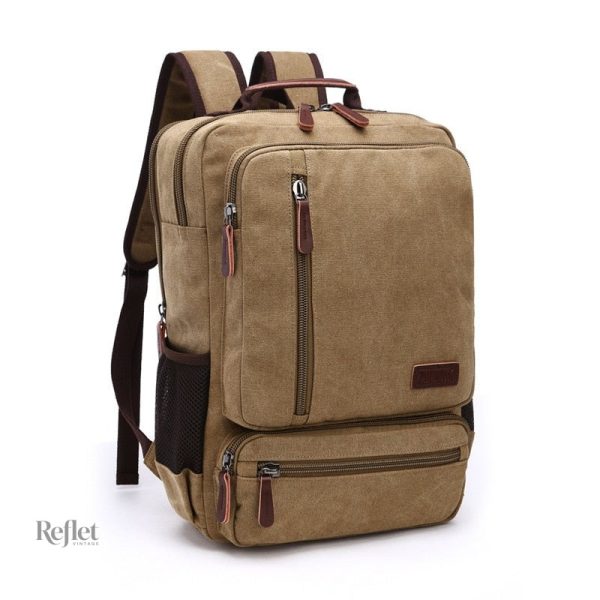 Sac à dos en cuir marron, idéal pour les escapades