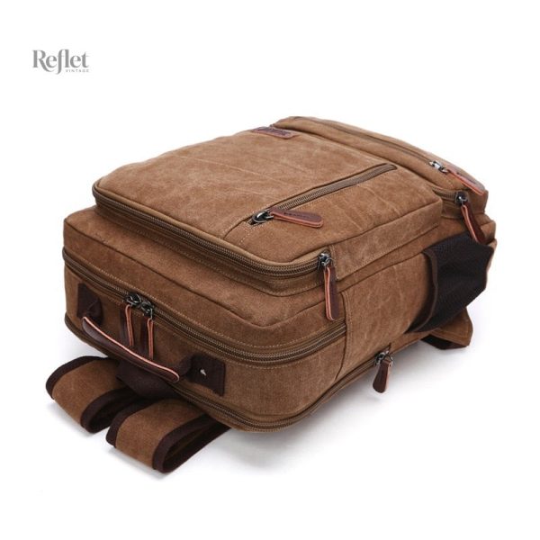 Style classique avec sac à dos en cuir marron