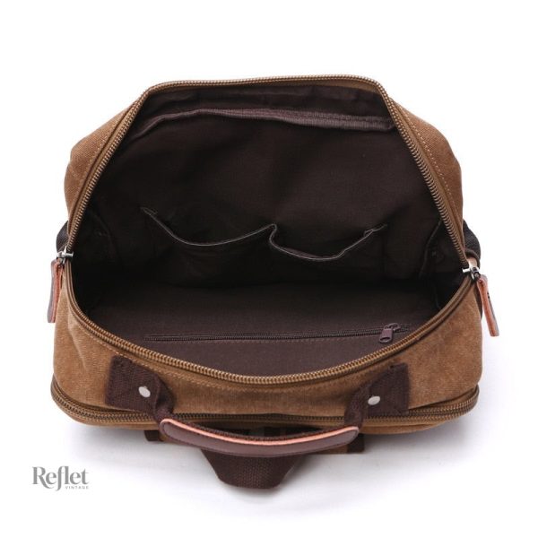 Sac à dos vintage pratique en cuir marron