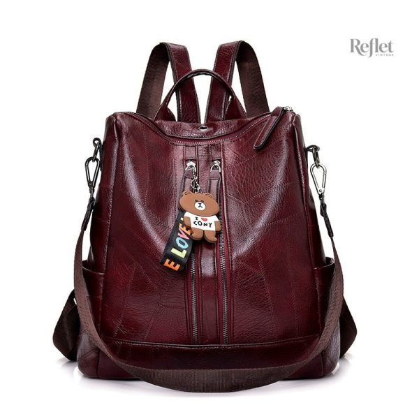 Sac à dos en cuir de style rétro