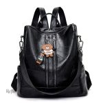 Sac à dos en cuir au look old school
