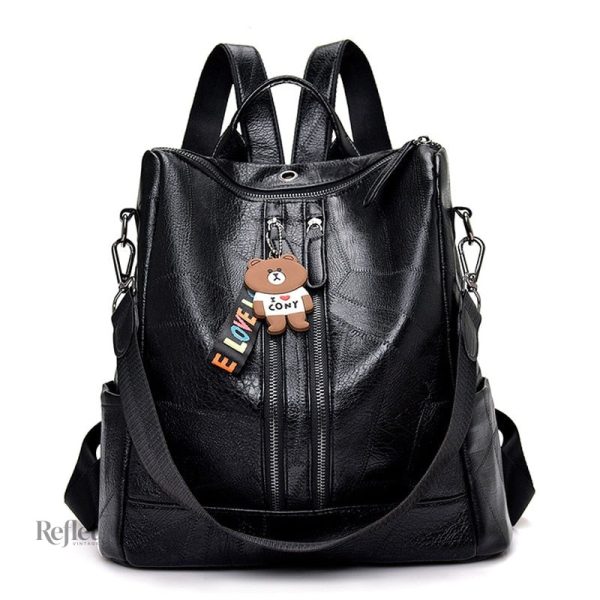 Sac à dos en cuir au look old school