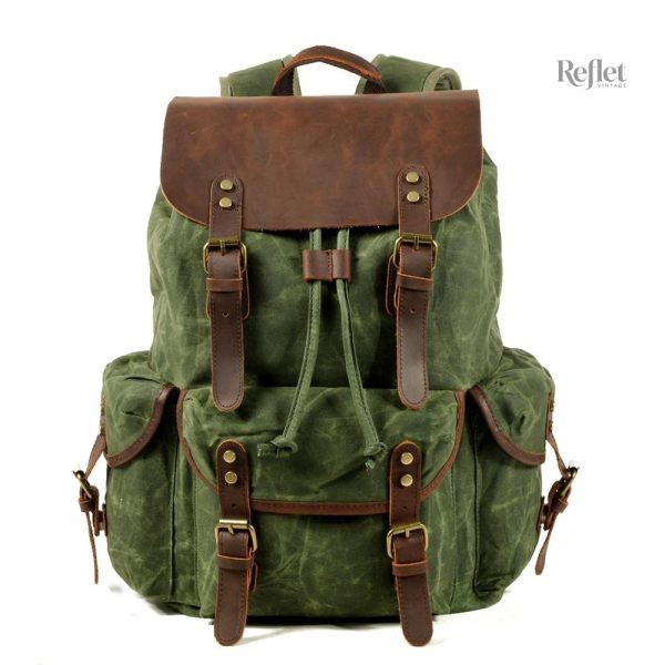 Sac à dos élégant en cuir vieilli